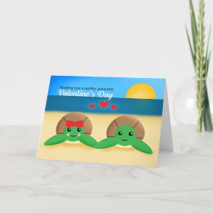 Fijne Valentijnsdag Zeeen op het strand Feestdagen Kaart