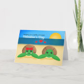 Fijne Valentijnsdag Zeeen op het strand Feestdagen Kaart (Voorkant)