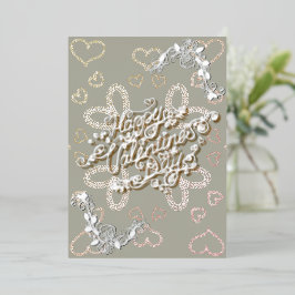 Fijne Valentijnsdag zilveren letters met rozen Folie Feestdagenkaart