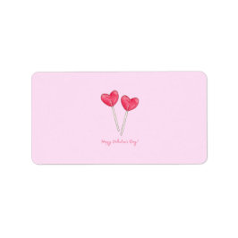 Fijne valentijnsdag Zoete snoep hart lolly Etiket