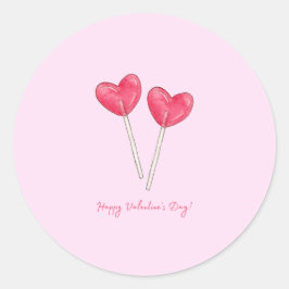 Fijne valentijnsdag Zoete snoep hart lolly Ronde Sticker