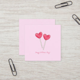 Fijne valentijnsdag Zoete snoep hart lolly Vierkante Visitekaartje