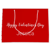 Fijne Valentijnsdag Zwart en Rood met Stippen Groot Cadeauzakje (Voorkant)