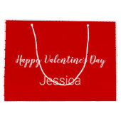 Fijne Valentijnsdag Zwart en Rood met Stippen Groot Cadeauzakje (Achterkant)