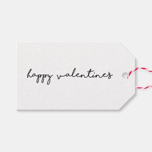 Fijne Valentijnsdag. Zwart-wit modern Cadeaulabel (Voorkant (Horizontaal))