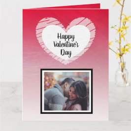 Fijne Valentijnsdag Zwarte Ombre Fotokaart Kaart