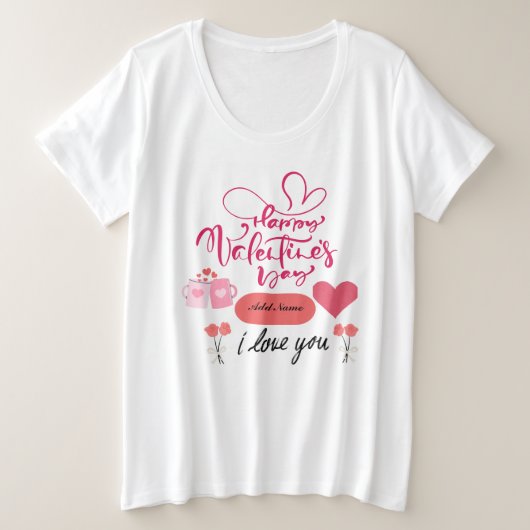 Fijne Valentijnse "I Love You" T-shirt (Design voorkant)