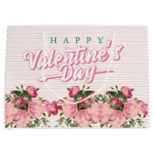 Fijne Valentijnse  met bloemen Groot Cadeauzakje (Voorkant)