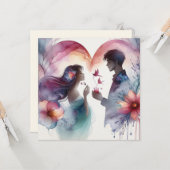 Fijne Valentijnskaart Liefde  Kaart (Voorkant / Achterkant in situ)