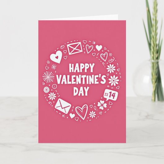 Fijne Valentijnskaart met Doodle Kaart (Voorkant)