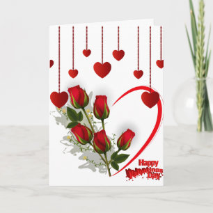 Fijne Valentijnskaart Rode Harten Feestdagen Kaart