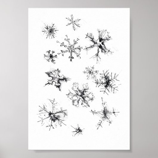 Fijne vallende sneeuwvlokken poster (Voorkant)