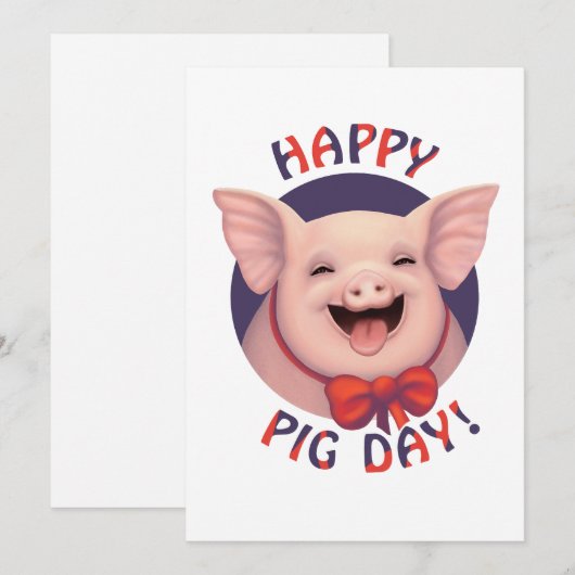 Fijne varkensdag! feestdagenkaart (Voorkant / Achterkant)