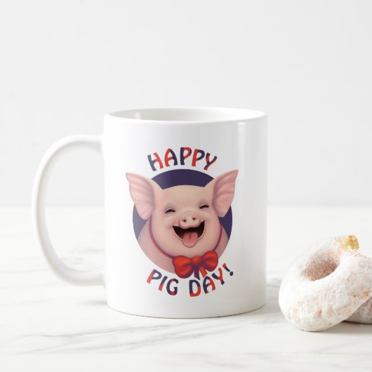 Fijne varkensdag! koffiemok (Met donut)