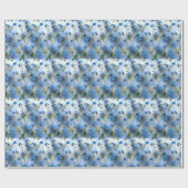 Fijne vergeet-mij-nietjes in luchtig blauw cadeaupapier (Vlak)