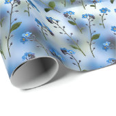 Fijne vergeet-mij-nietjes in luchtig blauw cadeaupapier (Rol Hoek)