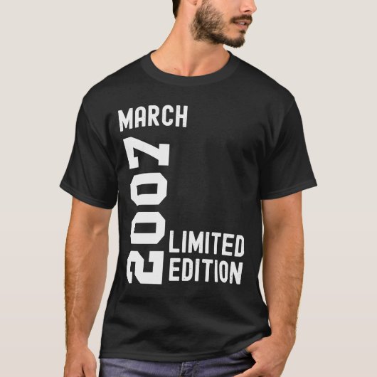 Fijne verjaardag 2007 in maart t-shirt (Voorkant)