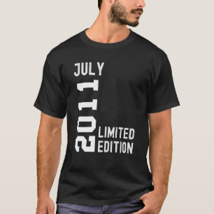 Fijne verjaardag 2011 in juli t-shirt