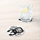 Fijne verjaardag 30 naam en fotopapier onderzetter (Insitu)