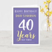 Fijne verjaardag 40 jaar oud kaart (Gele Bloem)