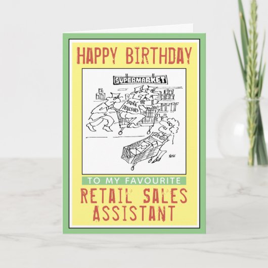 Fijne verjaardag aan een detailhandelsverkoopassis kaart (Voorkant)