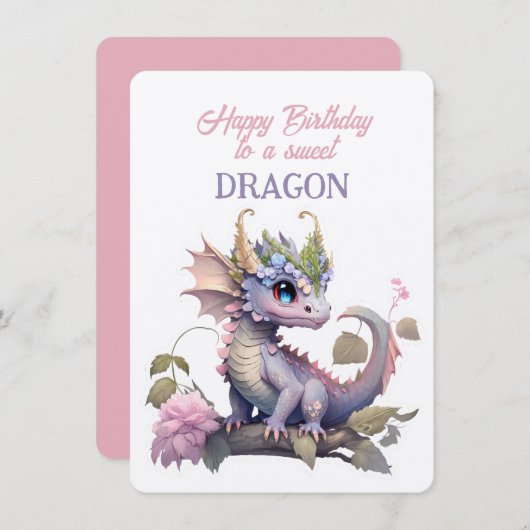 Fijne verjaardag aan een lieve DRAAK (Voorkant / Achterkant)