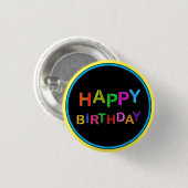 Fijne verjaardag afspelen ronde button 3,2 cm (Voorkant /achterkant)