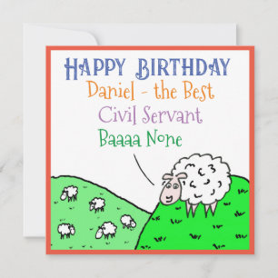 Fijne Verjaardag Ambtenaar Leuk Schaap Ontwerp Kaart
