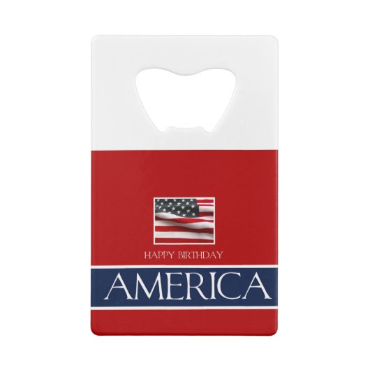 Fijne verjaardag Amerika! Creditkaart Flessenopener (Achterkant)