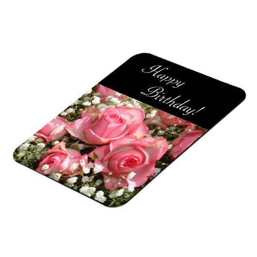 Fijne verjaardag Bloemen | Verticale Kaart Magneet (Linkerzijde)