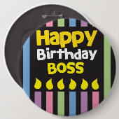 Fijne verjaardag BOSS! Ronde Button 6,0 Cm (Voorkant /achterkant)