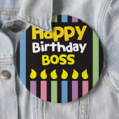Fijne verjaardag BOSS! Ronde Button 6,0 Cm (In situ)