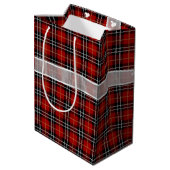 Fijne verjaardag Bow op Tartan Pset Medium Cadeauzakje (Achterkant Gekanteld)