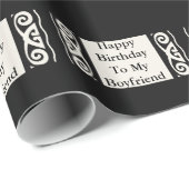 Fijne verjaardag, Boyvriend, cadeauomslag. Cadeaupapier (Rol Hoek)