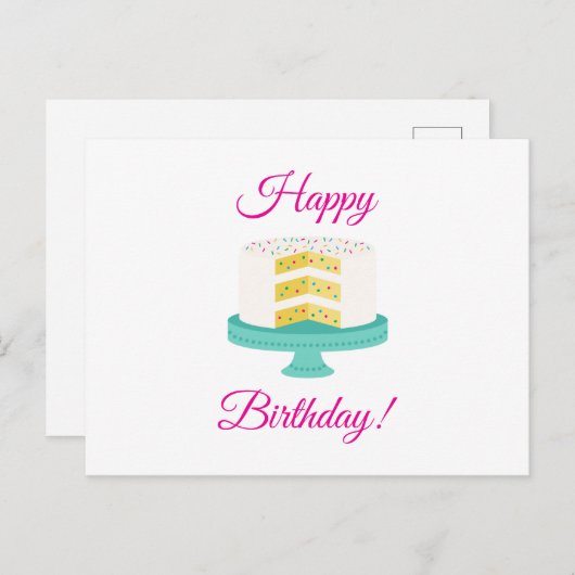 Fijne verjaardag briefkaart (Voorkant / Achterkant)