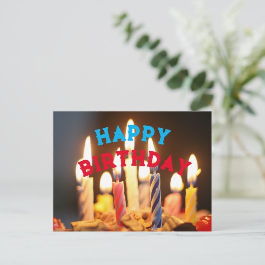 Fijne verjaardag briefkaart (Staand voorkant)