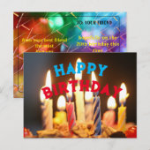 Fijne verjaardag briefkaart (Voorkant / Achterkant)