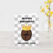 Fijne verjaardag Cafeïne Koning! Kaart (Gele Bloem)
