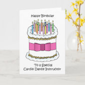 Fijne verjaardag Cardio Dance instructeur. Kaart (Gele Bloem)