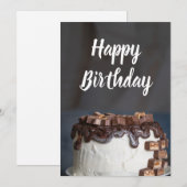 Fijne verjaardag Chocolade Cake Feestdagenkaart (Voorkant / Achterkant)