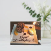 Fijne verjaardag dessert briefkaart (Staand voorkant)