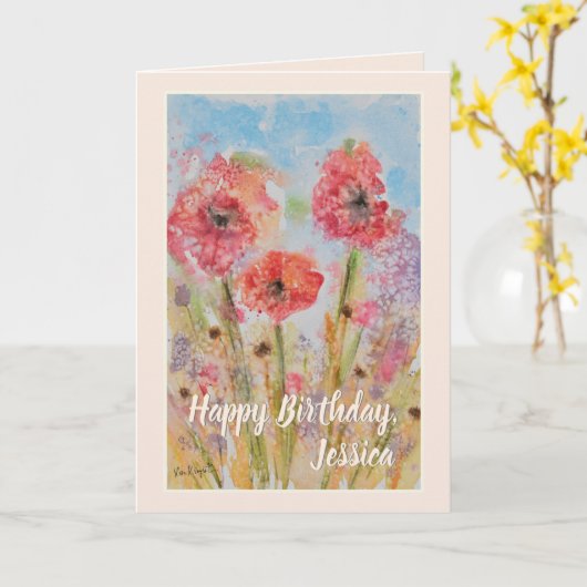 Fijne verjaardag Dochter Aangepast Kaart (Gele Bloem)