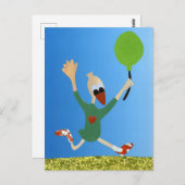 Fijne verjaardag eend hardlopen met ballon grappig briefkaart (Voorkant / Achterkant)