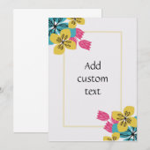 Fijne verjaardag, eenvoudig aan te passen kaart (Voorkant / Achterkant)