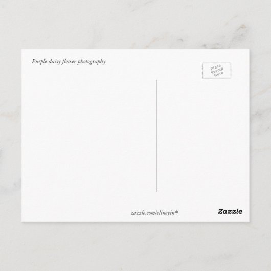 Fijne verjaardag, elegante paarse dagbloem briefkaart (Achterkant)