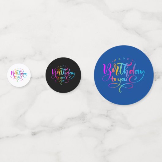 Fijne verjaardag elegante typografie confetti (Voorkanten)