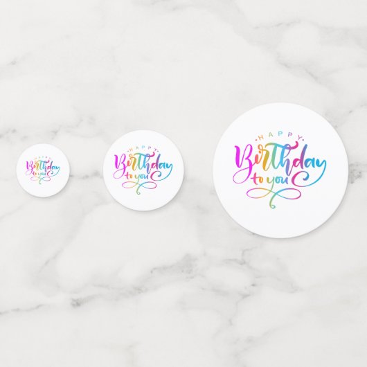 Fijne verjaardag elegante typografie confetti (Achterkanten)