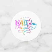 Fijne verjaardag elegante typografie confetti (Kleine voorkant)