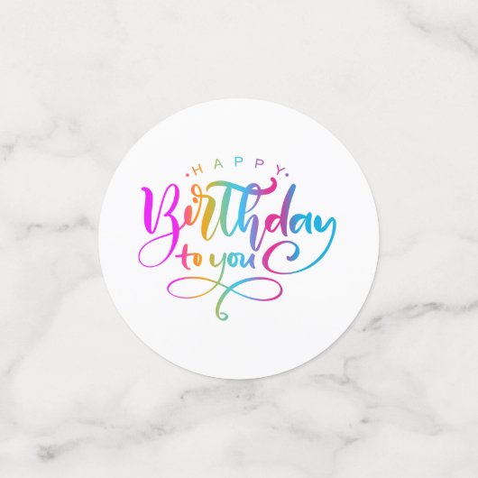 Fijne verjaardag elegante typografie confetti (Kleine voorkant)