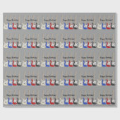 Fijne verjaardag, elektrische gitaren. cadeaupapier (Vlak)